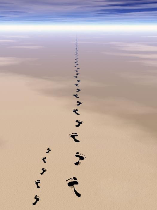 footprints in the sand